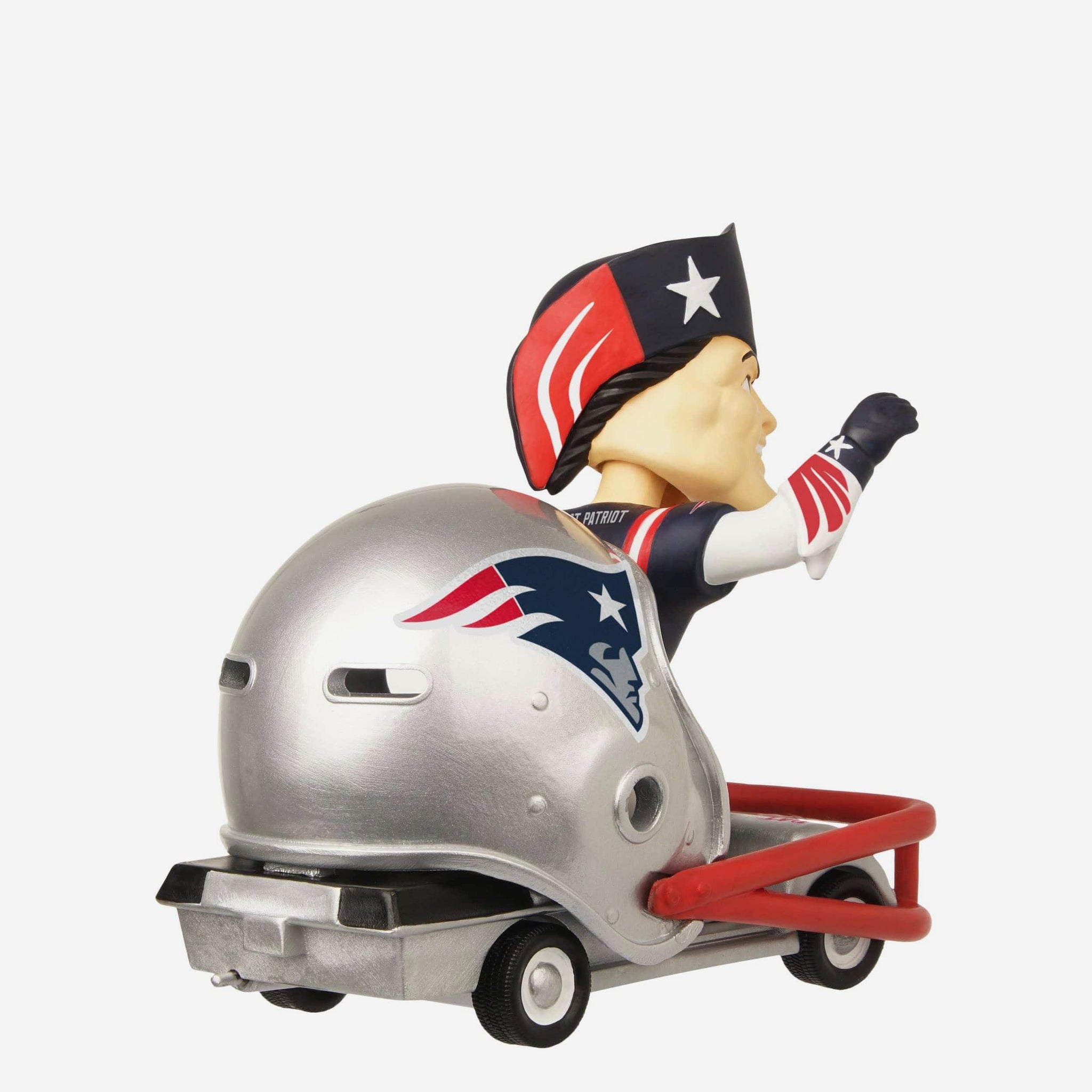 Pat the Patriot New England Patriots Helmet Cart Mascot Bobblehead Officially Licensed by NFL
