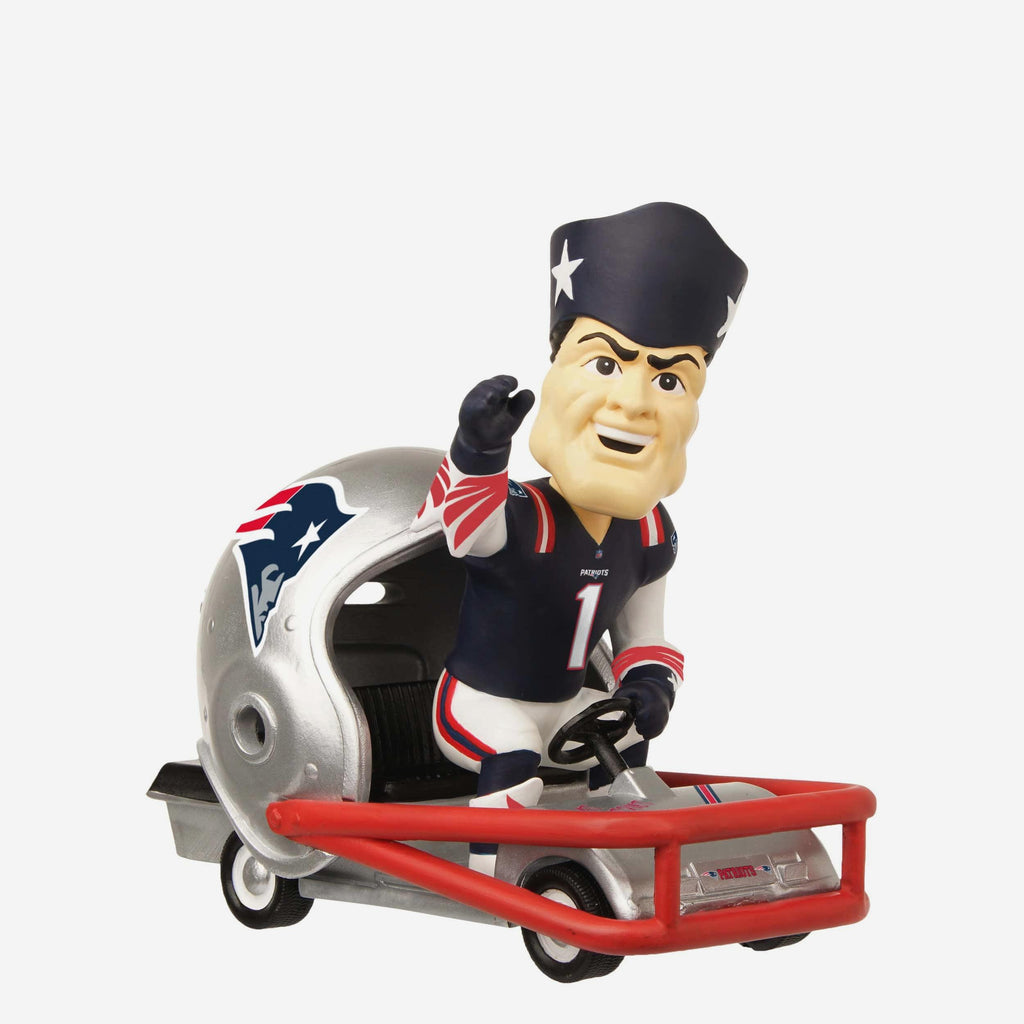 Pat the Patriot New England Patriots Helmet Cart Mascot Bobblehead FOCO - FOCO.com