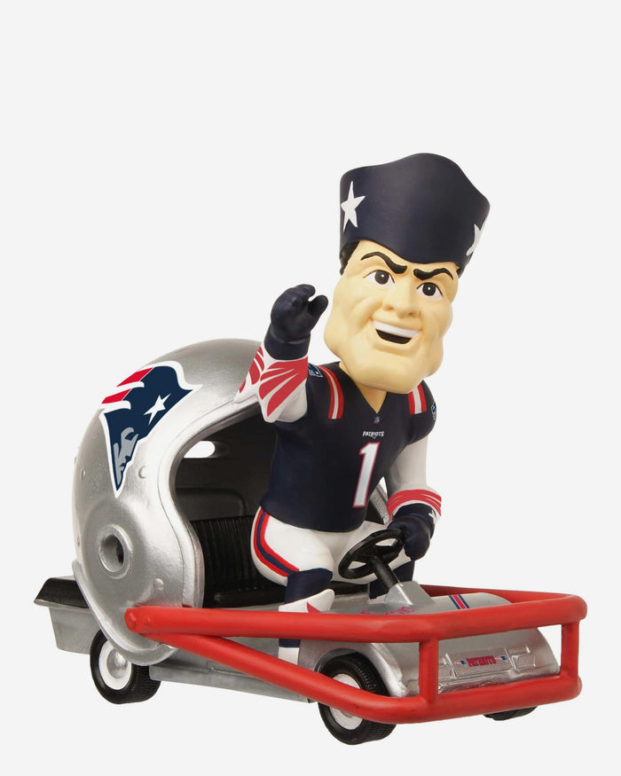 Pat the Patriot New England Patriots Helmet Cart Mascot Bobblehead FOCO - FOCO.com