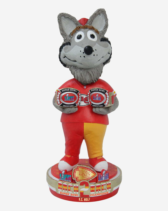 KC Wolf Kansas City Chiefs Super Bowl LVIII Champions Mascot Bobblehead FOCO - FOCO.com