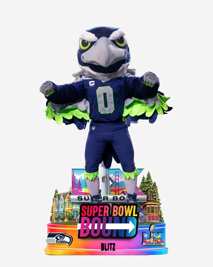 Blitz Seattle Seahawks Super Bowl LX Bound Going to the Game Mascot Bobblehead FOCO - FOCO.com