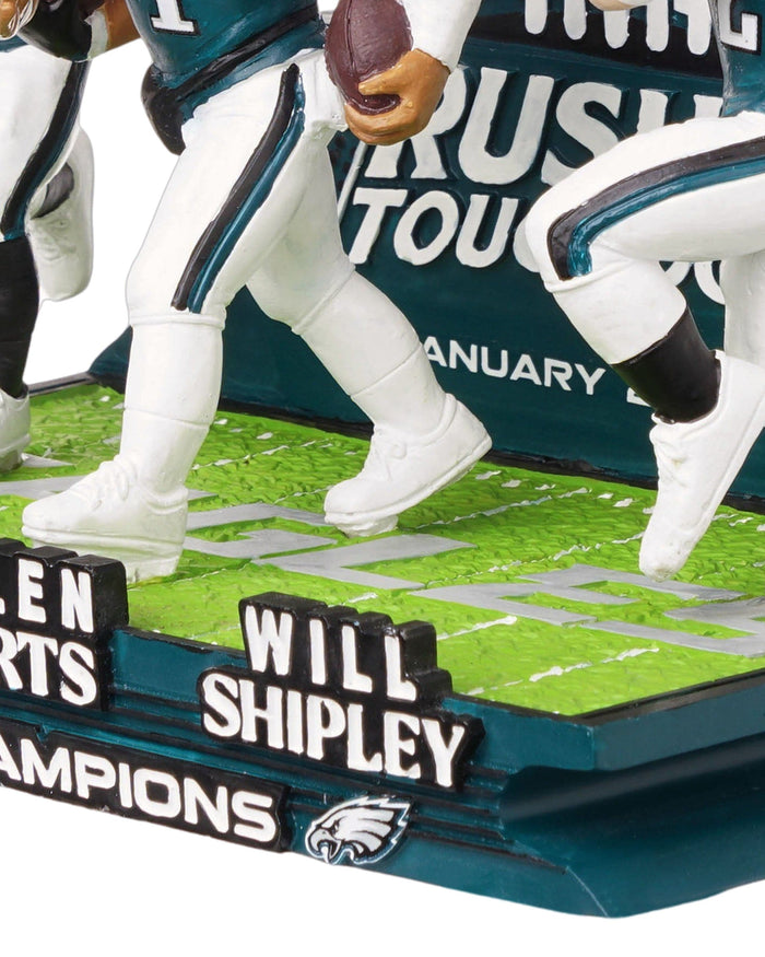 Saquon Barkley & Will Shipley & Jalen Hurts Philadelphia Eagles NFC Championship 7 Rushing Touchdowns Mini Bobblehead Scene FOCO - FOCO.com