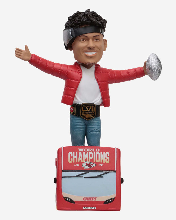 Patrick Mahomes Kansas City Chiefs Super Bowl LVII Champions Parade Bus Bobblehead FOCO - FOCO.com