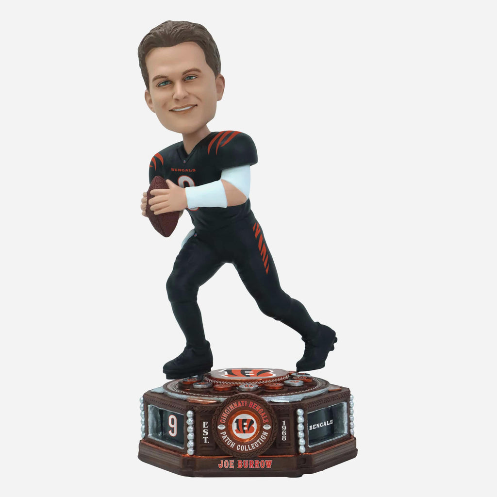 Joe Burrow Cincinnati Bengals Patch Collection Bobblehead FOCO - FOCO.com