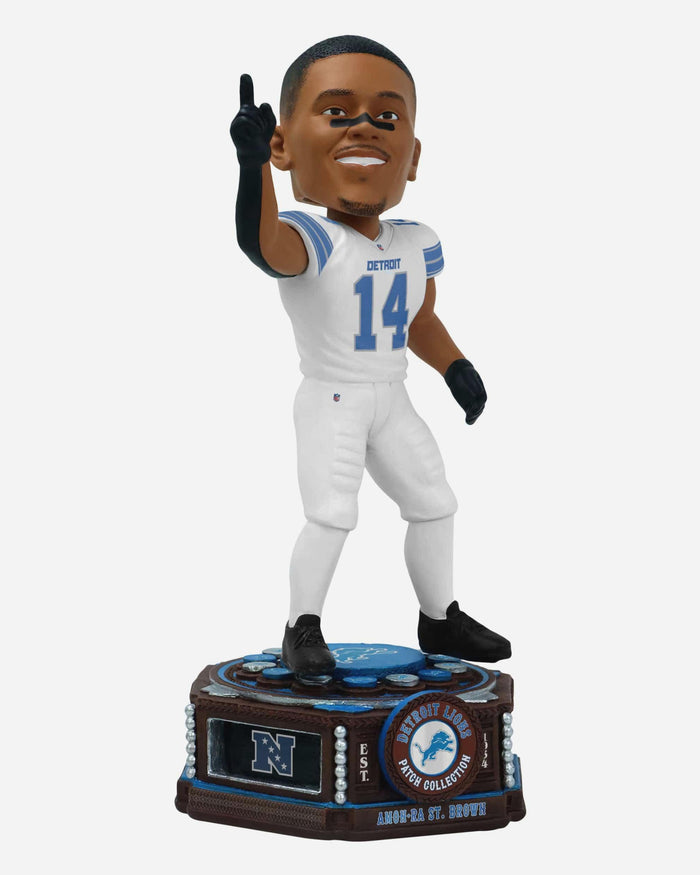 Amon-Ra St Brown Detroit Lions Patch Collection Bobblehead FOCO - FOCO.com