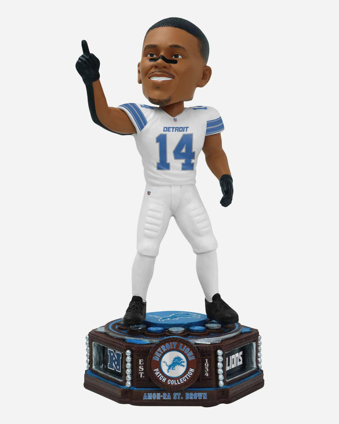 Amon-Ra St Brown Detroit Lions Patch Collection Bobblehead FOCO - FOCO.com