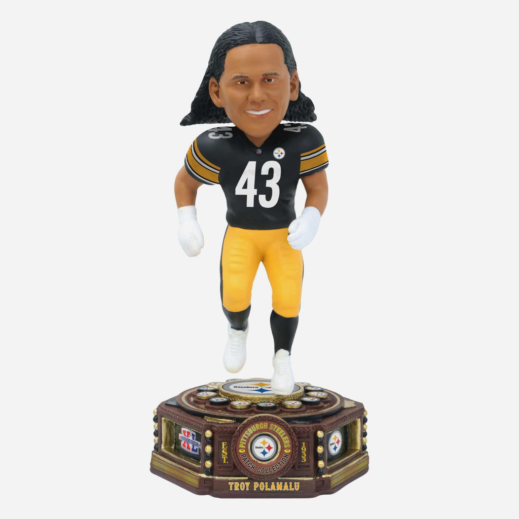Troy Polamalu Pittsburgh Steelers Patch Collection Bobblehead FOCO - FOCO.com