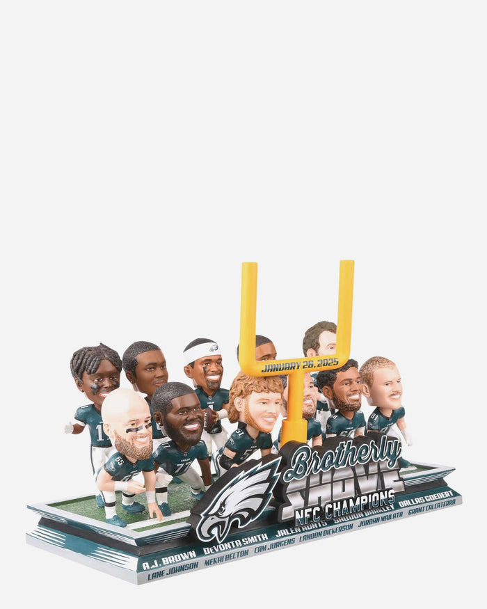 Philadelphia Eagles Super Bowl LIX-Bound Brotherly Shove Mini Bobblehead Scene FOCO - FOCO.com