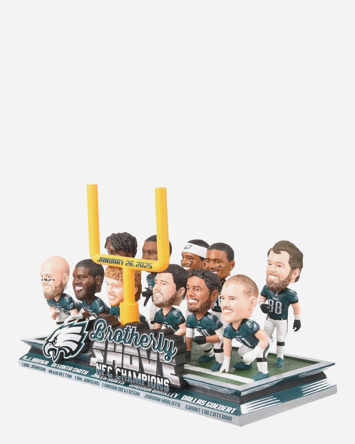Philadelphia Eagles Super Bowl LIX-Bound Brotherly Shove Mini Bobblehead Scene FOCO - FOCO.com