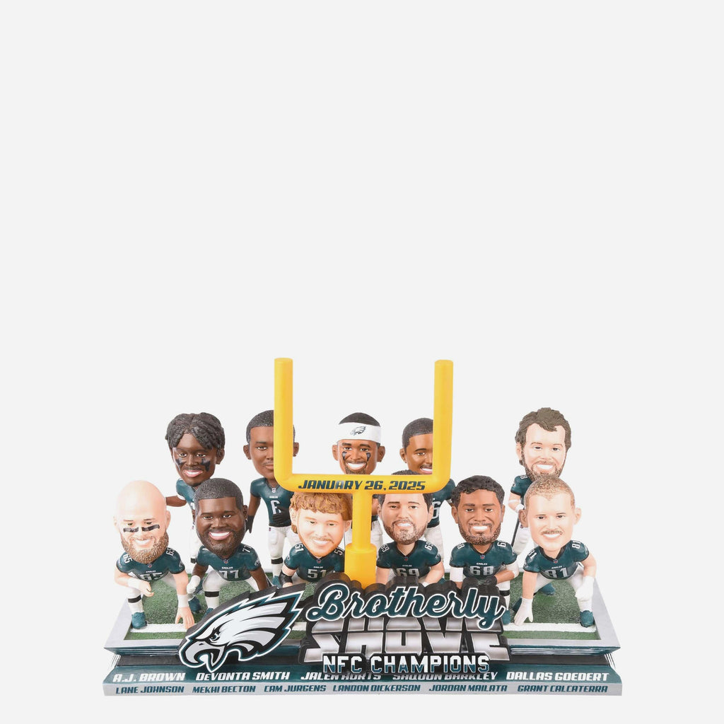 Philadelphia Eagles Super Bowl LIX-Bound Brotherly Shove Mini Bobblehead Scene FOCO - FOCO.com