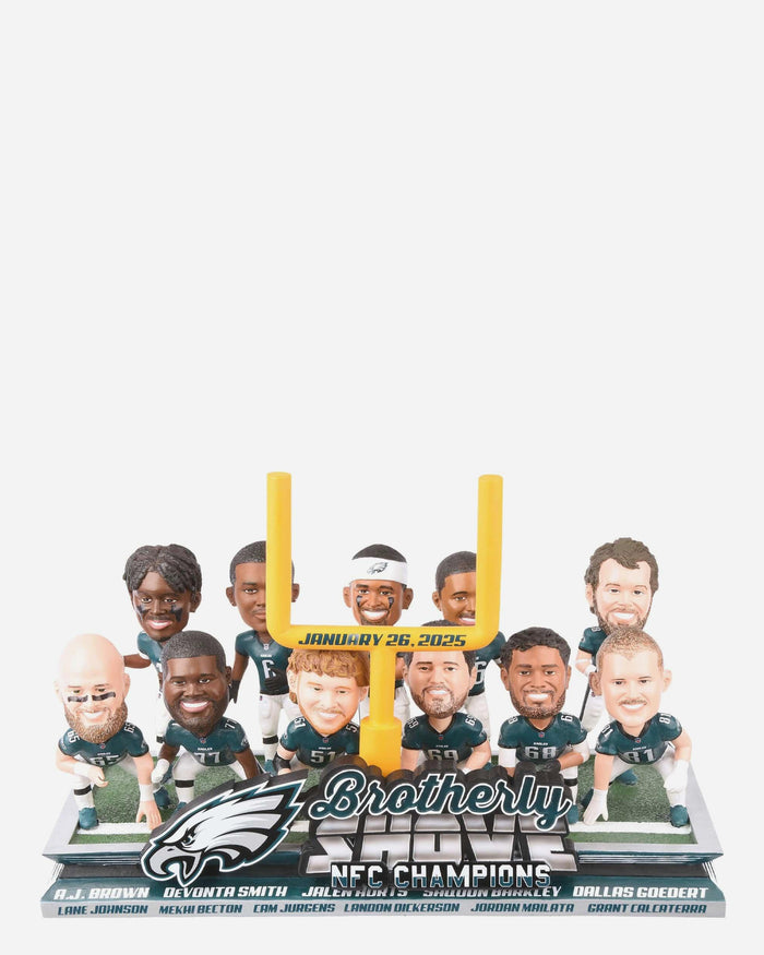 Philadelphia Eagles Super Bowl LIX-Bound Brotherly Shove Mini Bobblehead Scene FOCO - FOCO.com