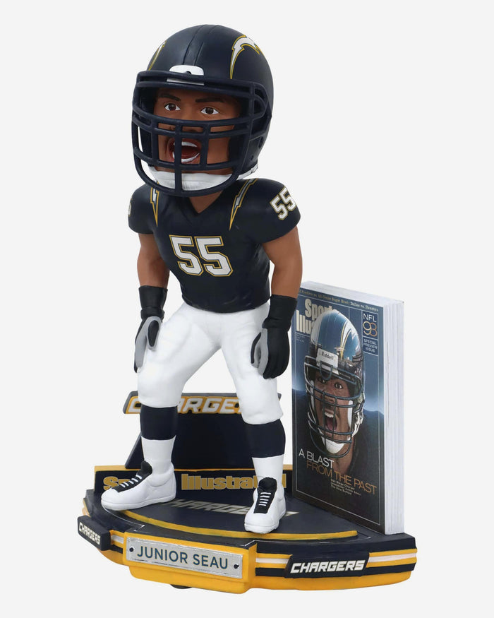 Junior Seau Los Angeles Chargers Blast from the Past Sports Illustrated Cover Bobblehead FOCO - FOCO.com