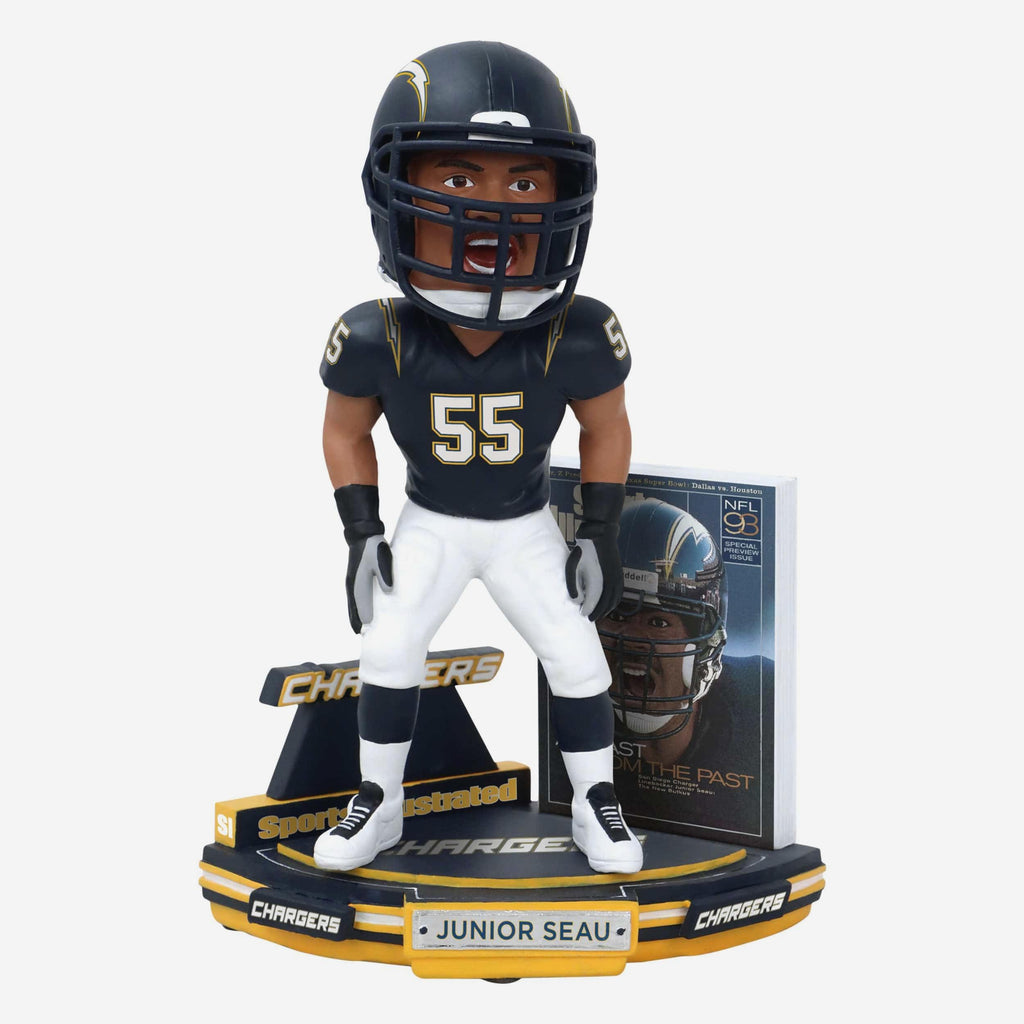 Junior Seau Los Angeles Chargers Blast from the Past Sports Illustrated Cover Bobblehead FOCO - FOCO.com
