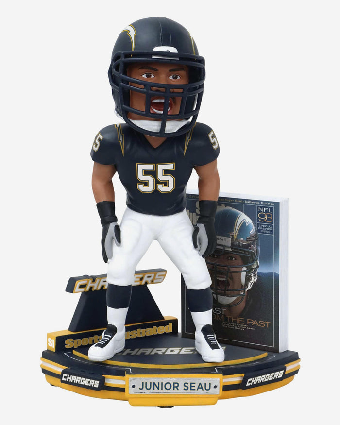 Junior Seau Los Angeles Chargers Blast from the Past Sports Illustrated Cover Bobblehead FOCO - FOCO.com