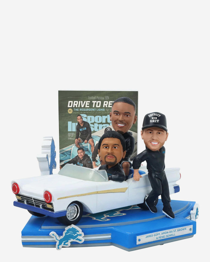 Jared Goff & Amon-Ra St Brown & Penei Sewell Detroit Lions Drive to Revive Sports Illustrated Cover Bobblehead FOCO - FOCO.com