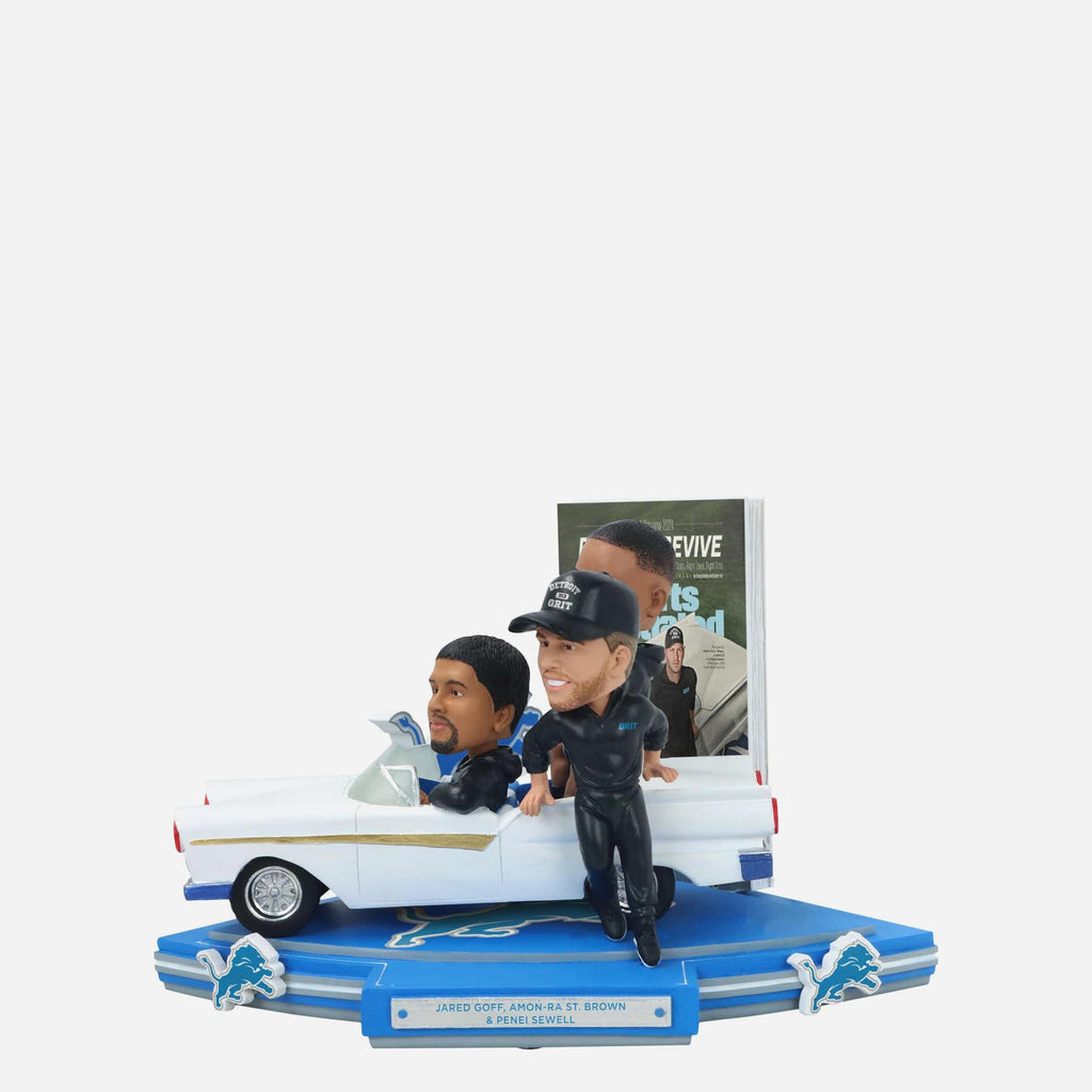 Jared Goff & Amon-Ra St Brown & Penei Sewell Detroit Lions Drive to Revive Sports Illustrated Cover Bobblehead FOCO - FOCO.com