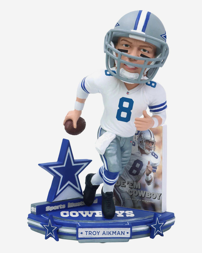 Troy Aikman Dallas Cowboys Ride 'em Cowboy Sports Illustrated Cover Bobblehead FOCO - FOCO.com
