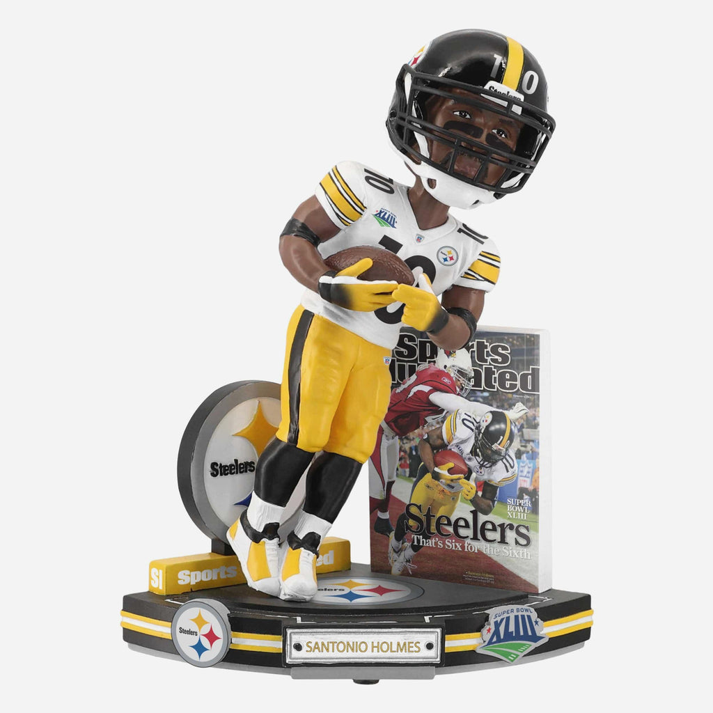Santonio Holmes Pittsburgh Steelers Six For Sixth Super Bowl XLIII Sports Illustrated Cover Bobblehead FOCO - FOCO.com