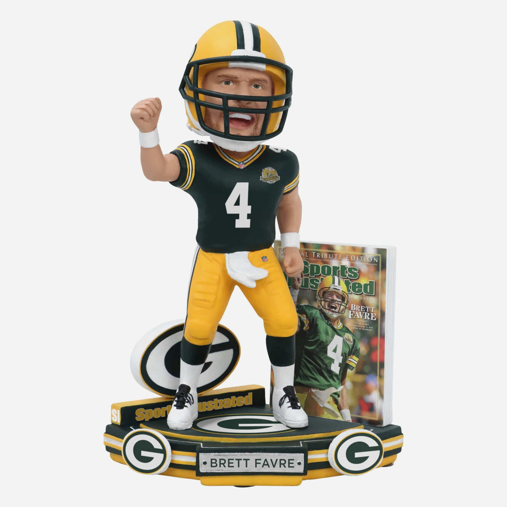 Brett Favre Green Bay Packers Tribute Sports Illustrated Cover Bobblehead FOCO - FOCO.com