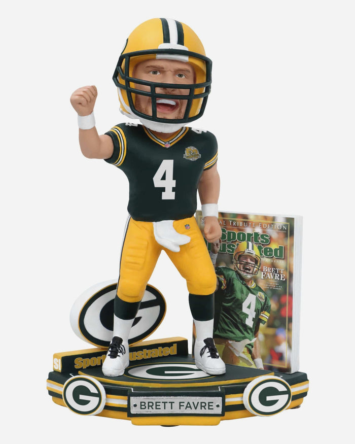 Brett Favre Green Bay Packers Tribute Sports Illustrated Cover Bobblehead FOCO - FOCO.com