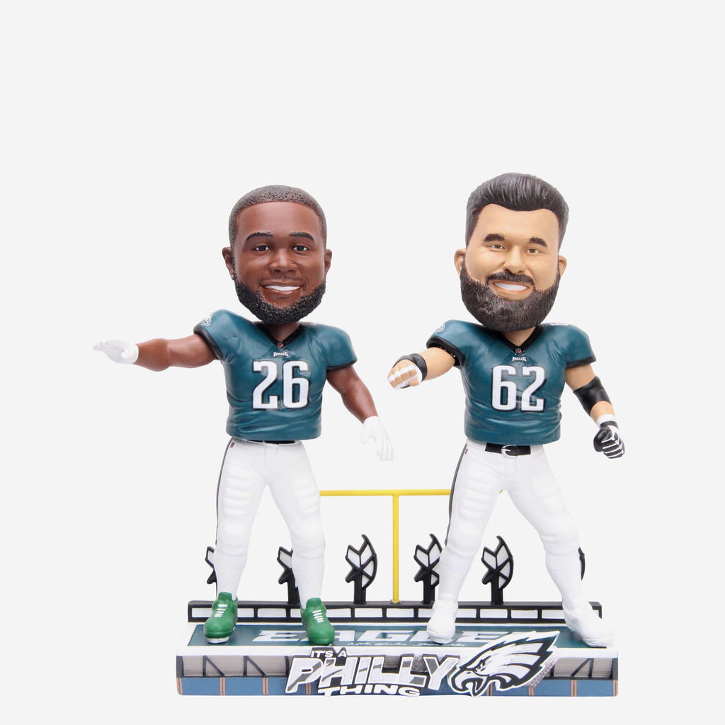 Jason Kelce & Miles Sanders Philadelphia Eagles Dancing Dual Bobblehead FOCO - FOCO.com