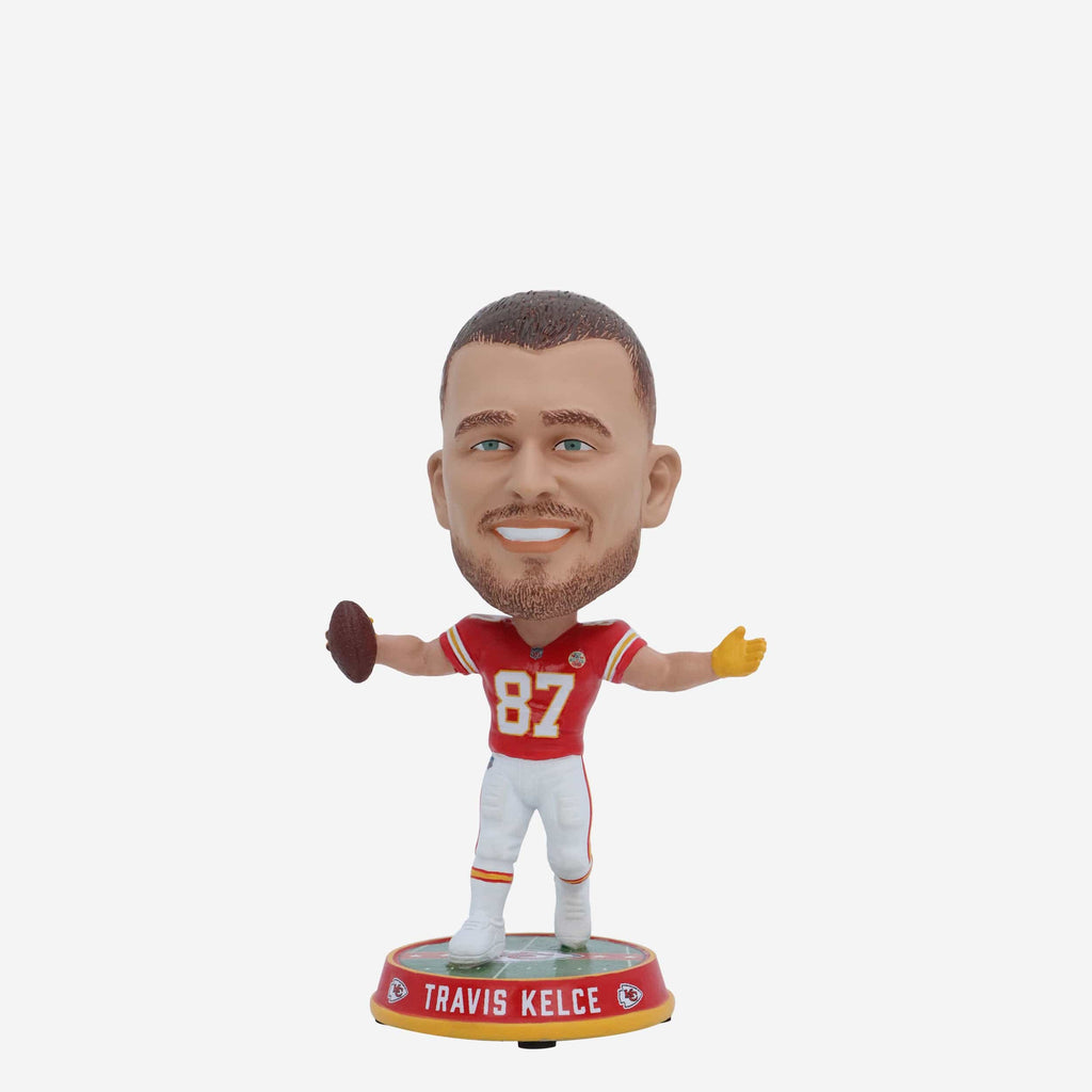 Travis Kelce Kansas City Chiefs Field Stripe Mini Bighead Bobblehead FOCO - FOCO.com