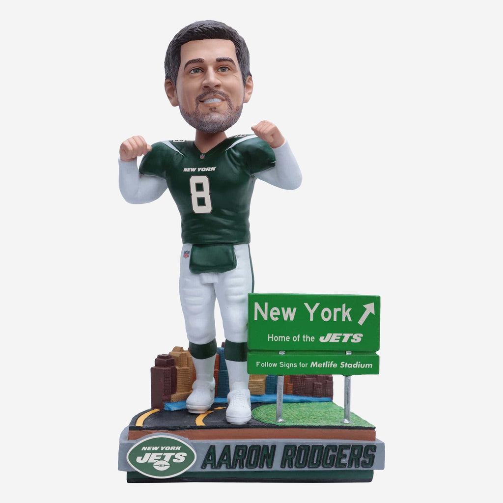 Aaron Rodgers New York Jets Next Stop Bobblehead FOCO - FOCO.com