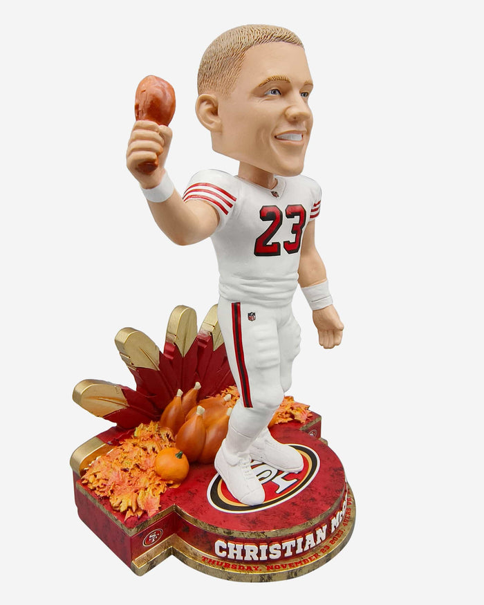Christian McCaffrey San Francisco 49ers Thanksgiving Feast Bobblehead FOCO - FOCO.com