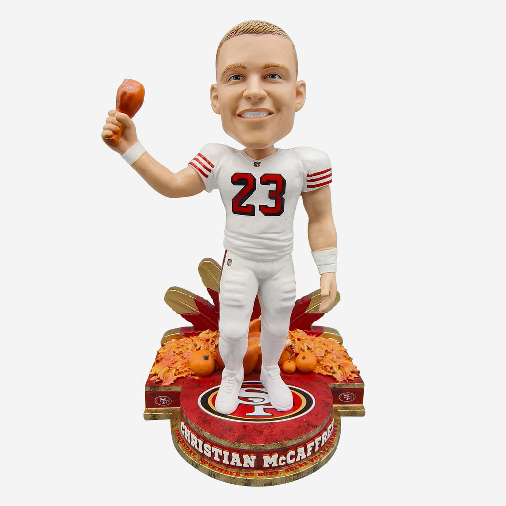 Christian McCaffrey San Francisco 49ers Thanksgiving Feast Bobblehead FOCO - FOCO.com