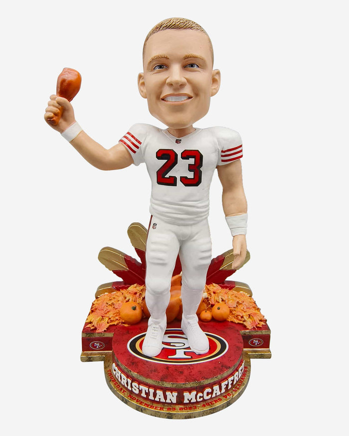 Christian McCaffrey San Francisco 49ers Thanksgiving Feast Bobblehead FOCO - FOCO.com