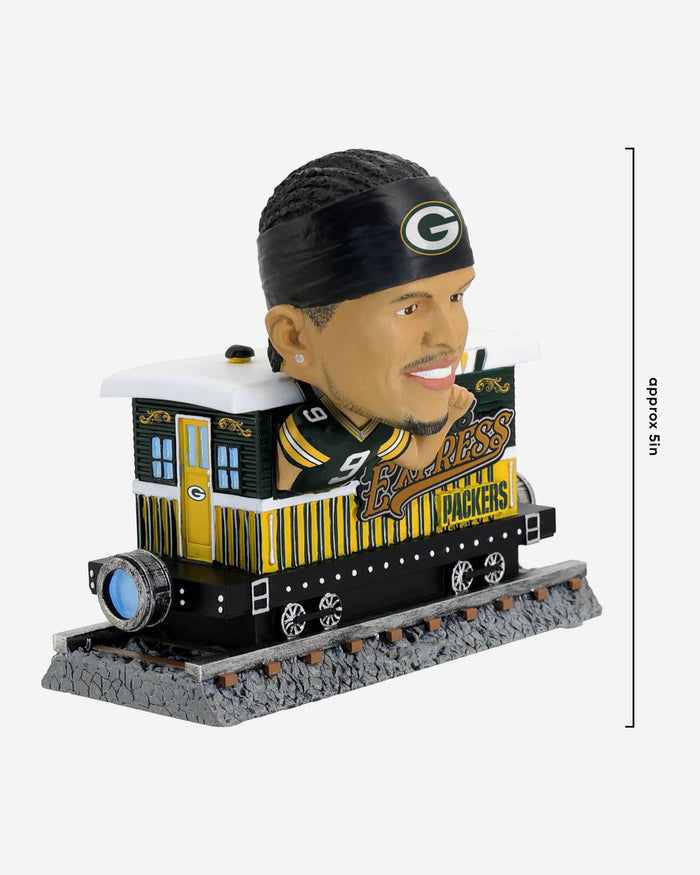 Packers Excursion Train Christian Watson Green Bay Packers Express Train Bobblehead FOCO