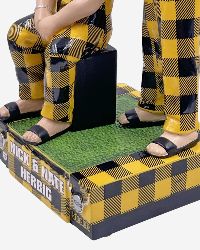 Nick Herbig & Nate Herbig Pittsburgh Steelers Bib Overalls Dual Bobblehead FOCO - FOCO.com