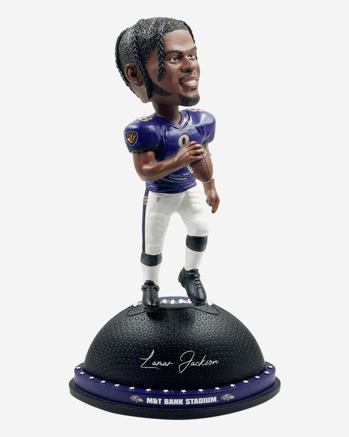 Lamar Jackson Baltimore Ravens Magnetic Stadium Base Bobblehead FOCO - FOCO.com