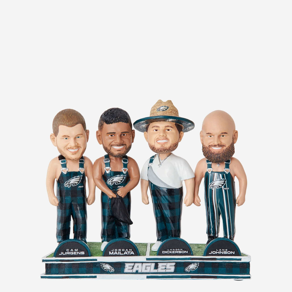 Philadelphia Eagles Bib Overalls Mini Bobblehead Scene FOCO - FOCO.com