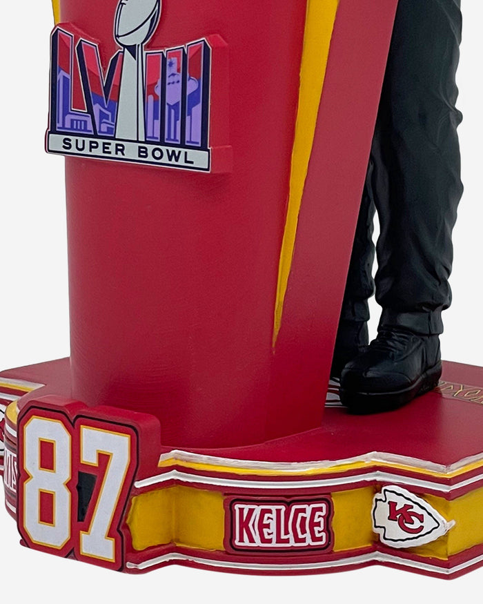 Travis Kelce Kansas City Chiefs Super Bowl LVIII Outfit Bobblehead FOCO - FOCO.com