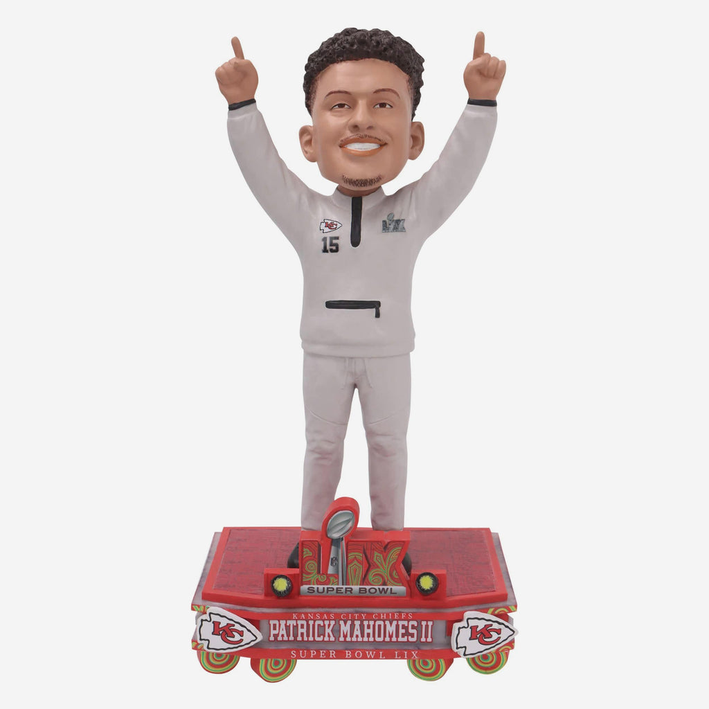 Patrick Mahomes Kansas City Chiefs Super Bowl LIX Outfit Bobblehead FOCO - FOCO.com
