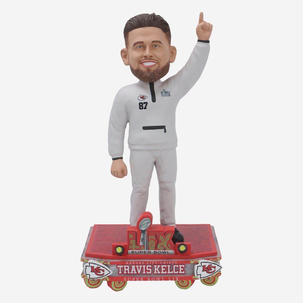 Travis Kelce Kansas City Chiefs Super Bowl LIX Outfit Bobblehead FOCO - FOCO.com