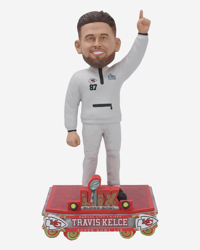 Travis Kelce Kansas City Chiefs Super Bowl LIX Outfit Bobblehead FOCO - FOCO.com