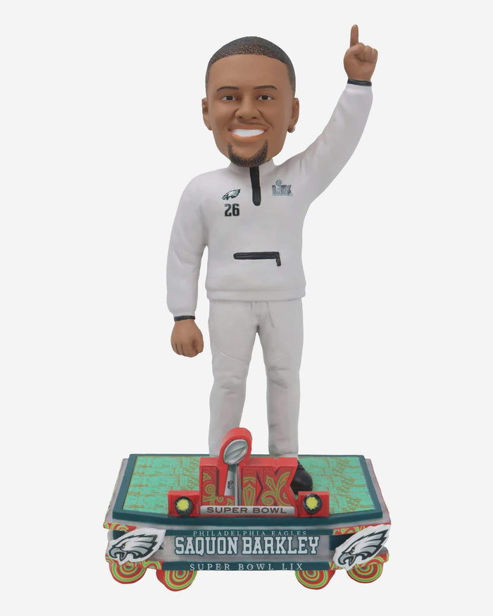 Saquon Barkley Philadelphia Eagles Super Bowl LIX Outfit Bobblehead FOCO - FOCO.com