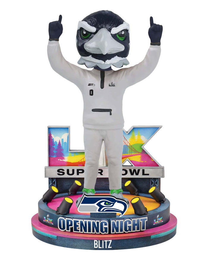 Blitz Seattle Seahawks Super Bowl LX Outfit Mascot Bobblehead