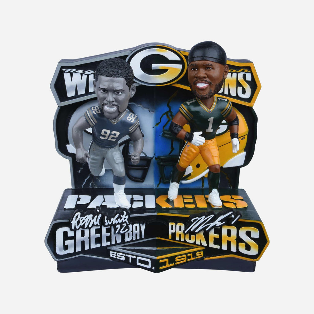 Reggie White & Micah Parsons Green Bay Packers Then and Now Bobblehead FOCO - FOCO.com