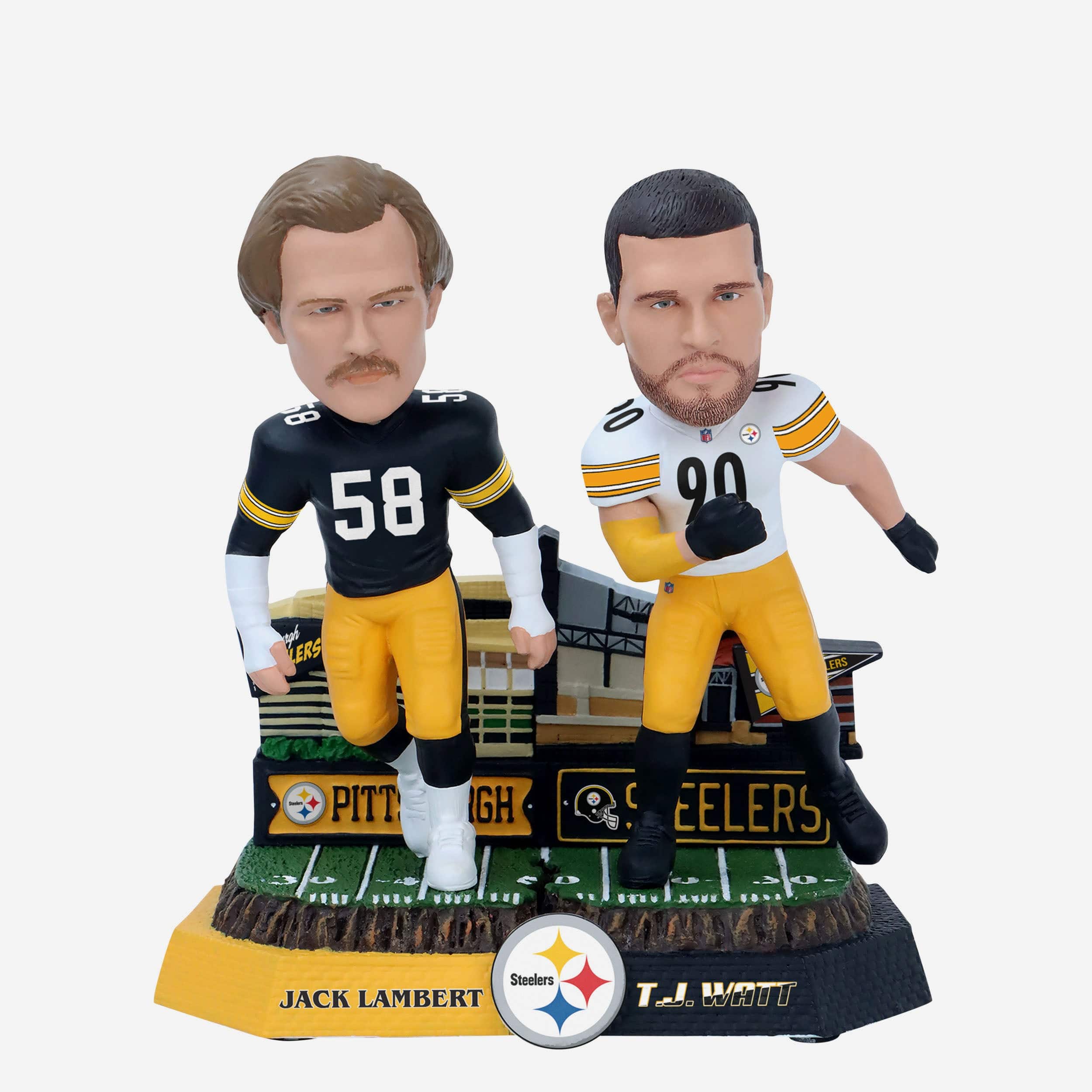Jack Lambert & TJ Watt Pittsburgh Steelers Then And Now Bobblehead