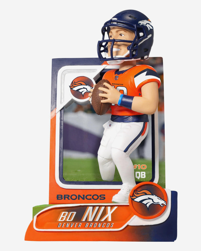 Bo Nix Denver Broncos Trading Card Bobblehead FOCO - FOCO.com