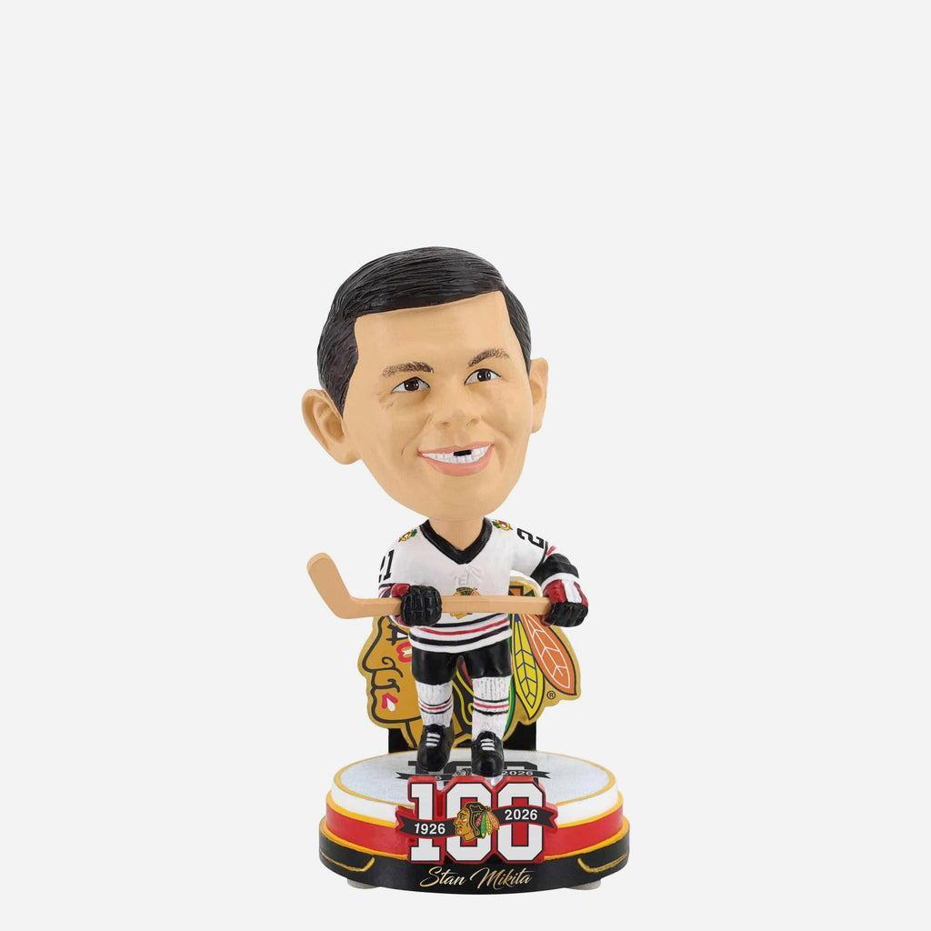 Stan Mikita Chicago Blackhawks 100th Anniversary Mini Bighead Bobblehead FOCO - FOCO.com