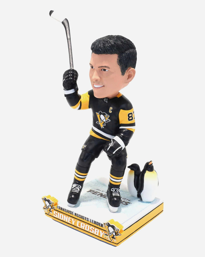 Sidney Crosby Pittsburgh Penguins All-Time Franchise Assists Leader Bobblehead FOCO - FOCO.com