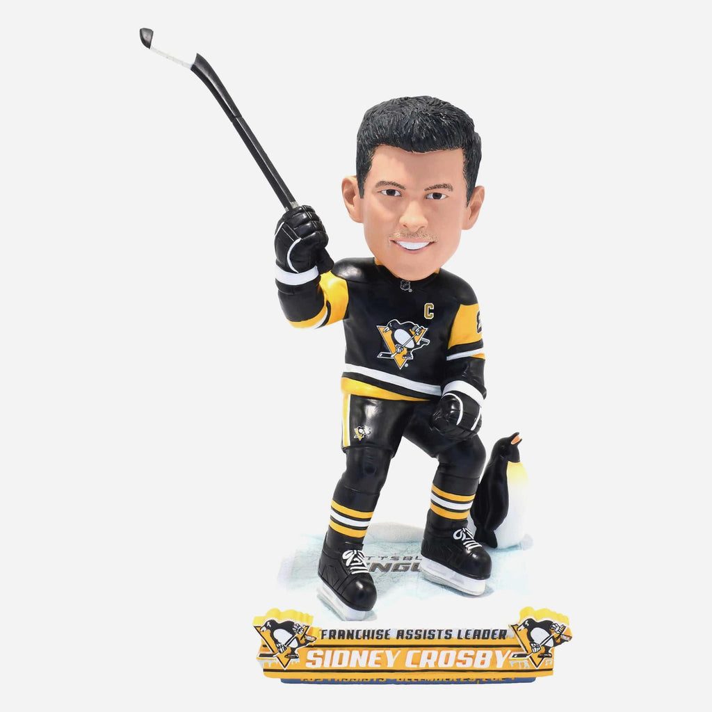 Sidney Crosby Pittsburgh Penguins All-Time Franchise Assists Leader Bobblehead FOCO - FOCO.com
