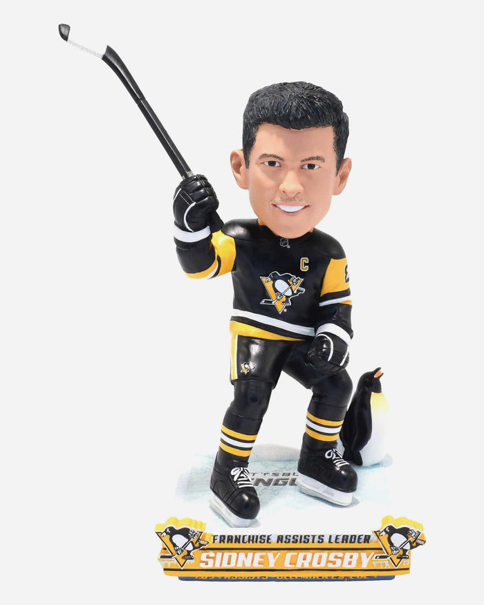 Sidney Crosby Pittsburgh Penguins All-Time Franchise Assists Leader Bobblehead FOCO - FOCO.com