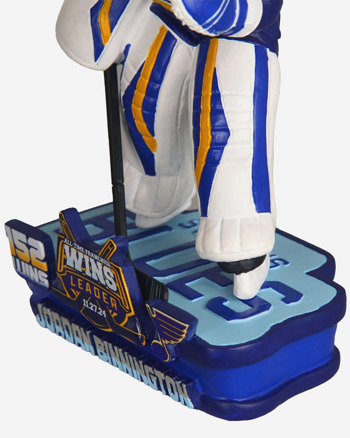 Jordan Binnington St Louis Blues Franchise Win Record Bobblehead FOCO - FOCO.com