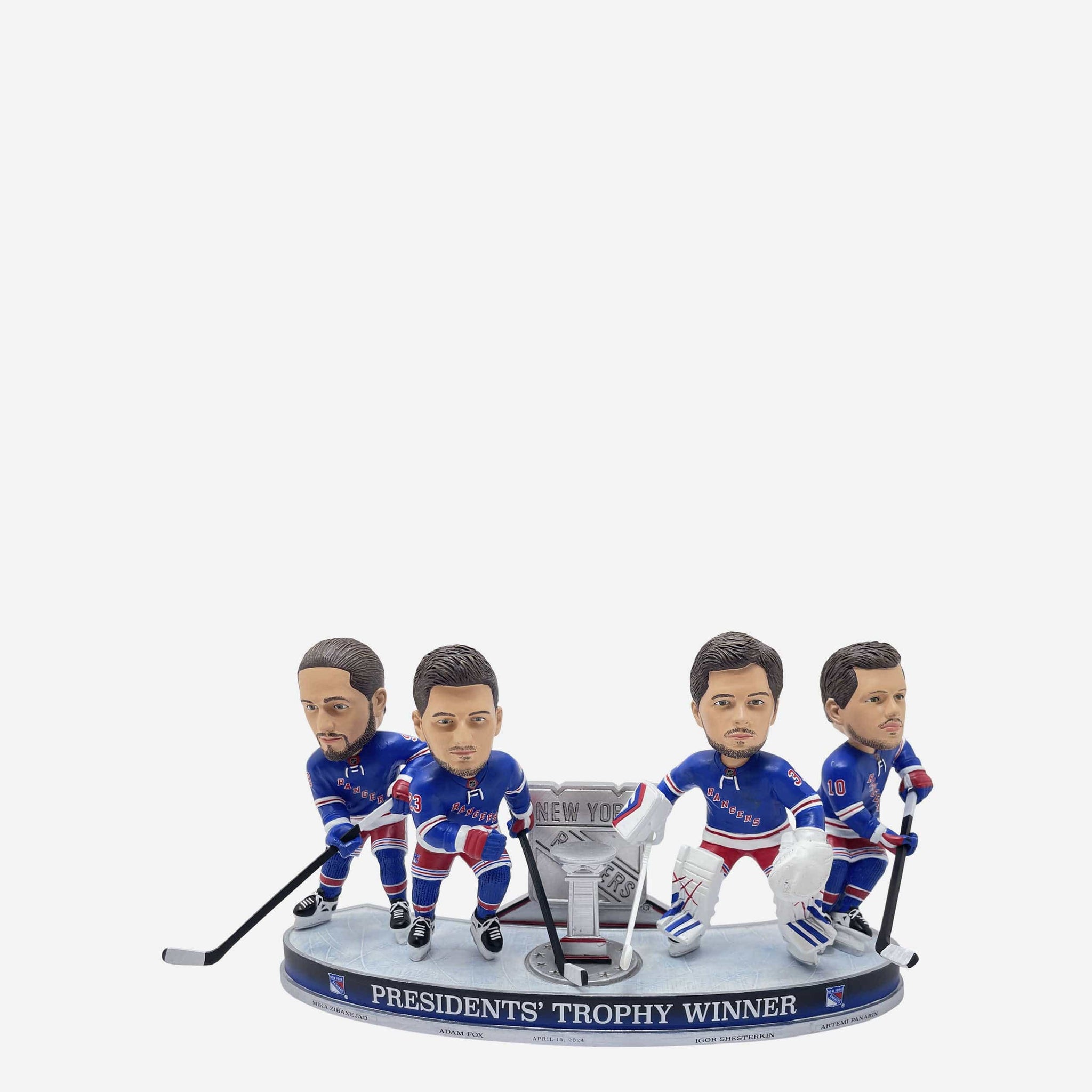 New York Rangers 2024 Presidents Trophy Mini Bobblehead Scene FOCO