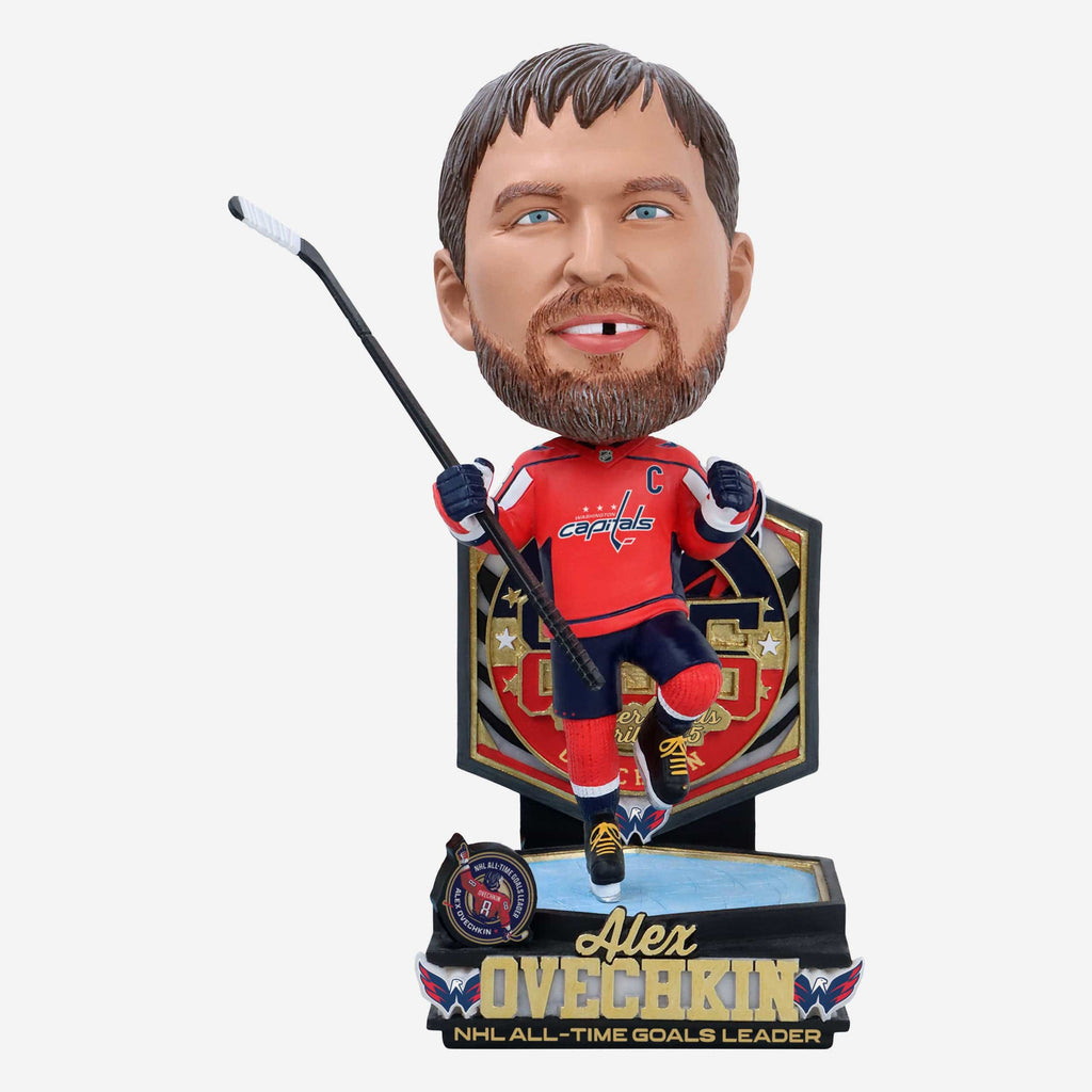 Alex Ovechkin Washington Capitals NHL All-Time Goals Leader Bighead Bobblehead FOCO - FOCO.com
